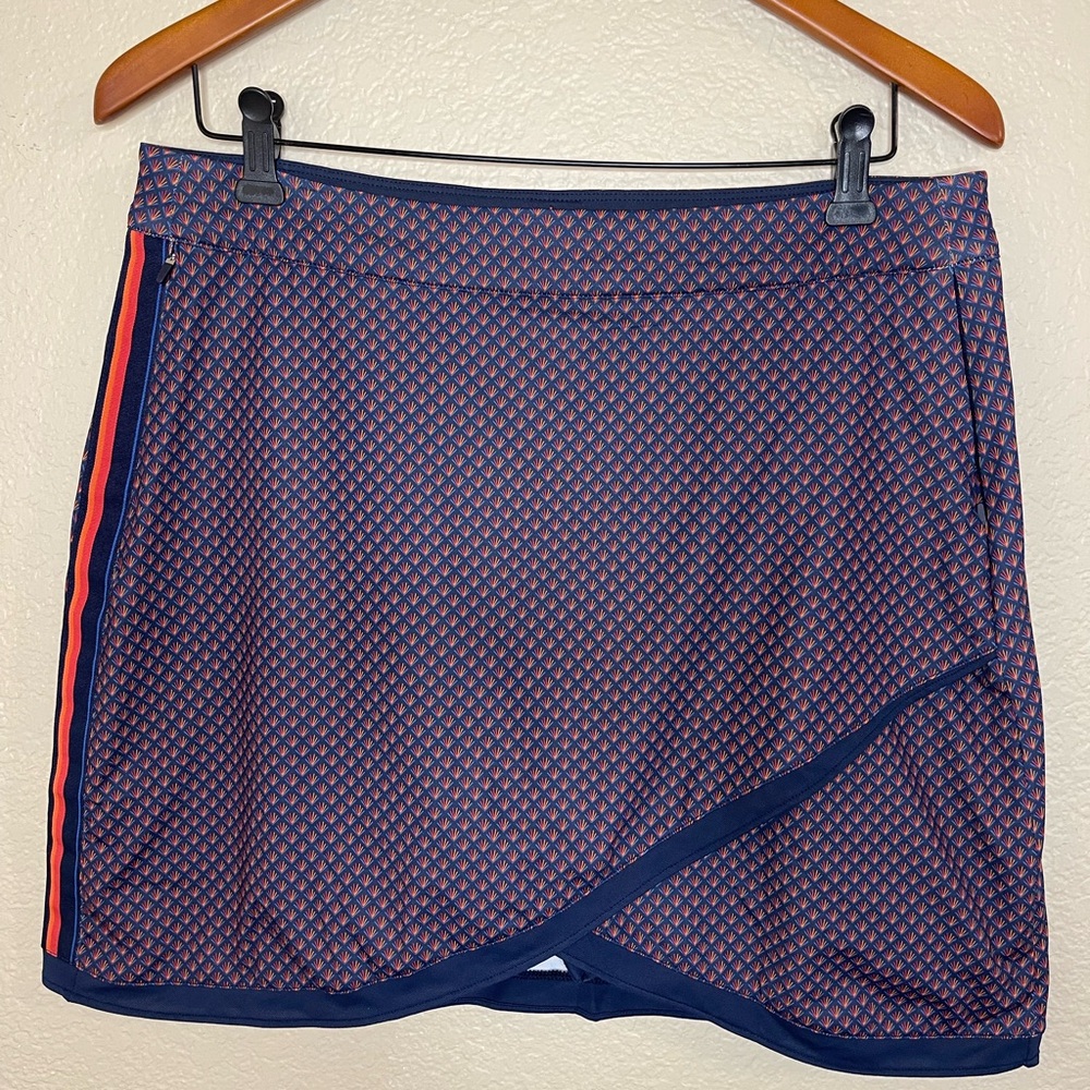 Peter Millar Laura Wrap Golf Skort in Deco Star print Women’s Size Large